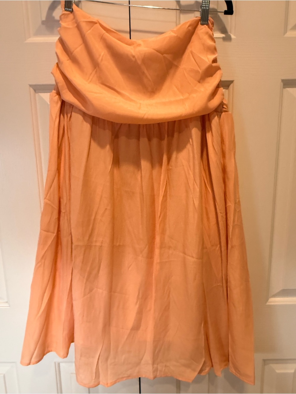Peach Sleeveless 2 Piece Top and Skirt Layered Blouse - Picture 4 of 7